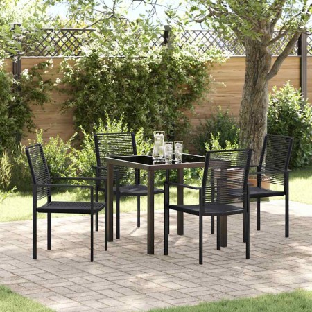 Conjunto de Comedor de Jardín 5 pcs Negro en Sillas de jardín | Comprar online en Foru.es