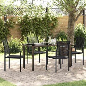 Conjunto de Comedor de Jardín 5 pcs Negro en Sillas de jardín | Comprar online en Foru.es