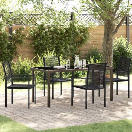 Conjunto de Comedor de Jardín 5 pcs Negro en Sillas de jardín | Comprar online en Foru.es