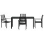 Conjunto de Comedor de Jardín 5 pcs Negro en Sillas de jardín | Comprar online en Foru.es
