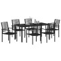 Conjunto de Comedor de Jardín 7 pcs Negro en Sillas de jardín | Comprar online en Foru.es