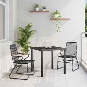 Conjunto de Comedor de Jardín 3 pcs Negro en Sillas de jardín | Comprar online en Foru.es
