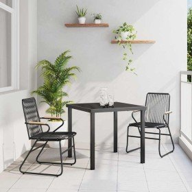Conjunto de Comedor de Jardín 3 pcs Negro en Sillas de jardín | Comprar online en Foru.es