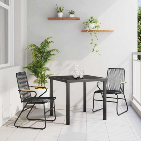 Conjunto de Comedor de Jardín 3 pcs Negro en Sillas de jardín | Comprar online en Foru.es
