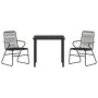 Conjunto de Comedor de Jardín 3 pcs Negro en Sillas de jardín | Comprar online en Foru.es