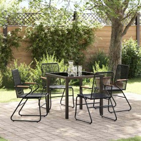 Conjunto de Comedor de Jardín 5 pcs Negro en Sillas de jardín | Comprar online en Foru.es