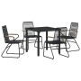 Conjunto de Comedor de Jardín 5 pcs Negro en Sillas de jardín | Comprar online en Foru.es