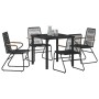 Conjunto de Comedor de Jardín 5 pcs Negro en Sillas de jardín | Comprar online en Foru.es