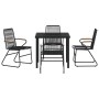 Conjunto de Comedor de Jardín 5 pcs Negro en Sillas de jardín | Comprar online en Foru.es