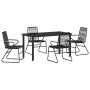 Conjunto de Comedor de Jardín 5 pcs Negro en Sillas de jardín | Comprar online en Foru.es