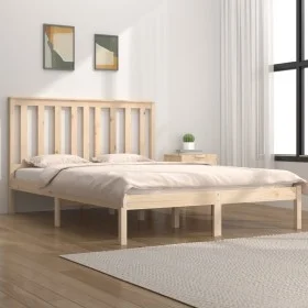 Estructura de cama madera maciza de pino 120x190 cm de vidaXL, Camas y somieres - Ref: Foro24-3103813, Precio: 108,92 €, Desc...