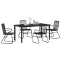 Conjunto de Comedor de Jardín 5 pcs Negro en Sillas de jardín | Comprar online en Foru.es