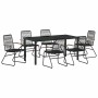 Conjunto de Comedor de Jardín 7 pcs Negro en Sillas de jardín | Comprar online en Foru.es