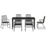 Conjunto de Comedor de Jardín 7 pcs Negro en Sillas de jardín | Comprar online en Foru.es