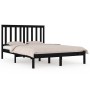 Estructura de cama de madera maciza de pino negra 200x200 cm de vidaXL, Camas y somieres - Ref: Foro24-3103867, Precio: 167,7...