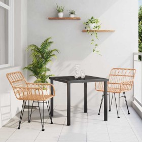 Conjunto de Comedor de Jardín 3 pcs Marrón en Sillas de jardín | Comprar online en Foru.es
