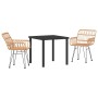 Conjunto de Comedor de Jardín 3 pcs Marrón en Sillas de jardín | Comprar online en Foru.es