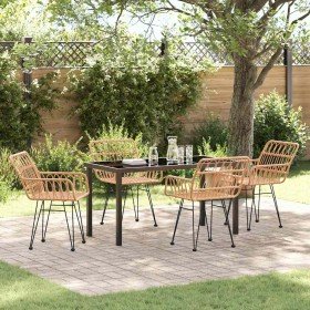 Conjunto de Comedor de Jardín 5 pcs Marrón en Sillas de jardín | Comprar online en Foru.es