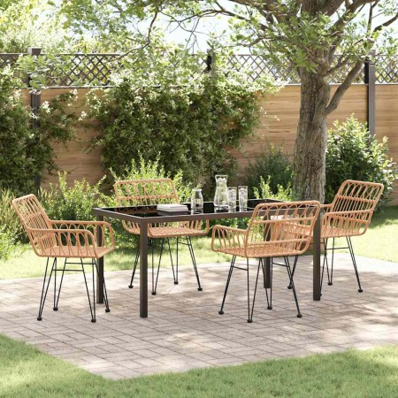 Conjunto de Comedor de Jardín 5 pcs Marrón en Sillas de jardín | Comprar online en Foru.es