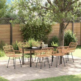 Conjunto de Comedor de Jardín 7 pcs Marrón en Sillas de jardín | Comprar online en Foru.es