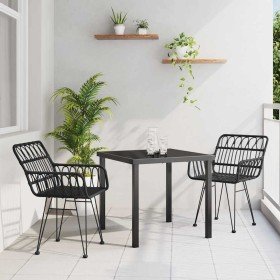 Conjunto de Comedor de Jardín 3 pcs Negro en Sillas de jardín | Comprar online en Foru.es