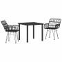 Conjunto de Comedor de Jardín 3 pcs Negro en Sillas de jardín | Comprar online en Foru.es
