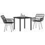 Conjunto de Comedor de Jardín 3 pcs Negro en Sillas de jardín | Comprar online en Foru.es