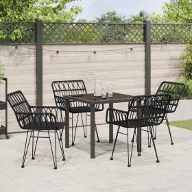 Conjunto de Comedor de Jardín 5 pcs Negro en Sillas de jardín | Comprar online en Foru.es