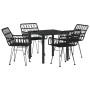 Conjunto de Comedor de Jardín 5 pcs Negro en Sillas de jardín | Comprar online en Foru.es