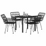 Conjunto de Comedor de Jardín 5 pcs Negro en Sillas de jardín | Comprar online en Foru.es