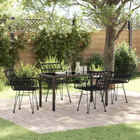 Conjunto de Comedor de Jardín 5 pcs Negro Poliratán en Sillas de jardín | Comprar online en Foru.es