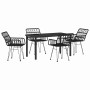 Conjunto de Comedor de Jardín 5 pcs Negro Poliratán en Sillas de jardín | Comprar online en Foru.es