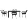 Conjunto de Comedor de Jardín 5 pcs Negro Poliratán en Sillas de jardín | Comprar online en Foru.es