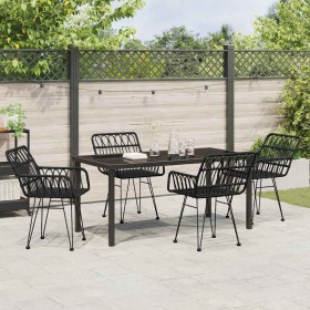 Conjunto de Comedor de Jardín 5 pcs Negro en Sillas de jardín | Comprar online en Foru.es
