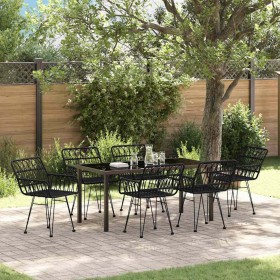 Conjunto de Comedor de Jardín 7 pcs Negro en Sillas de jardín | Comprar online en Foru.es