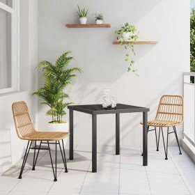 Conjunto de Comedor de Jardín 3 pcs Marrón en Sillas de jardín | Comprar online en Foru.es