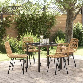 Conjunto de Comedor de Jardín 5 pcs Marrón en Sillas de jardín | Comprar online en Foru.es