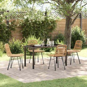 Conjunto de Comedor de Jardín 5 pcs Marrón en Sillas de jardín | Comprar online en Foru.es