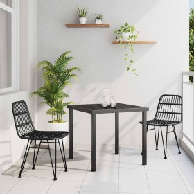 Conjunto de Comedor de Jardín 3 pcs Negro en Sillas de jardín | Comprar online en Foru.es