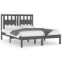 Estructura de cama de madera maciza de pino gris 200x200 cm de vidaXL, Camas y somieres - Ref: Foro24-3103955, Precio: 174,18...
