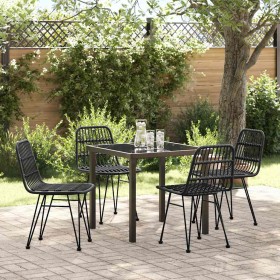 Conjunto de Comedor de Jardín 5 pcs Negro en Sillas de jardín | Comprar online en Foru.es