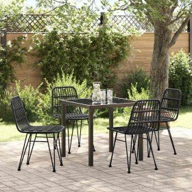 Conjunto de Comedor de Jardín 5 pcs Negro en Sillas de jardín | Comprar online en Foru.es
