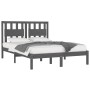 Estructura de cama de madera maciza de pino gris 200x200 cm de vidaXL, Camas y somieres - Ref: Foro24-3103955, Precio: 174,18...