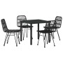 Conjunto de Comedor de Jardín 5 pcs Negro en Sillas de jardín | Comprar online en Foru.es