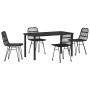 Conjunto de Comedor de Jardín 5 pcs Negro en Sillas de jardín | Comprar online en Foru.es