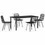 Conjunto de Comedor de Jardín 5 pcs Negro en Sillas de jardín | Comprar online en Foru.es