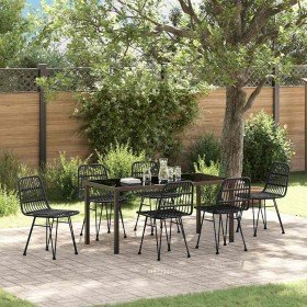 Conjunto de Comedor de Jardín 7 pcs Negro en Sillas de jardín | Comprar online en Foru.es