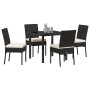 Conjunto de Comedor de Jardín 5 pcs Negro en Sillas de jardín | Comprar online en Foru.es
