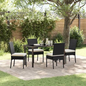 Conjunto de Comedor de Jardín 5 pcs Negro en Sillas de jardín | Comprar online en Foru.es