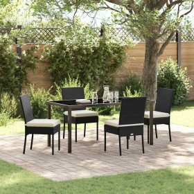Conjunto de Comedor de Jardín 5 pcs Negro en Sillas de jardín | Comprar online en Foru.es